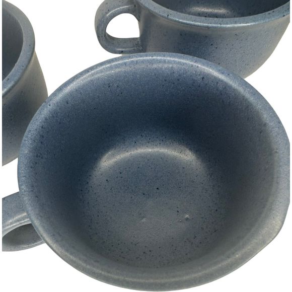 Set Of 3 Dansk Mesa Blue Coffee Tea Cup Mugs 4" Portugal Danish Modern - Picture 6 of 14